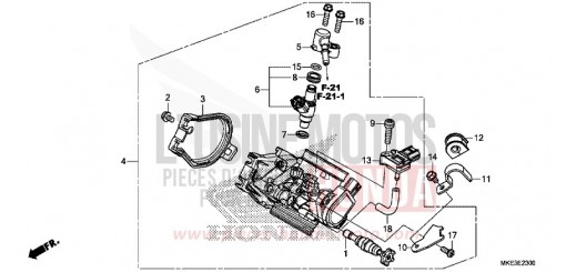 CORPS DE PAPILLON CRF450RH de 2017